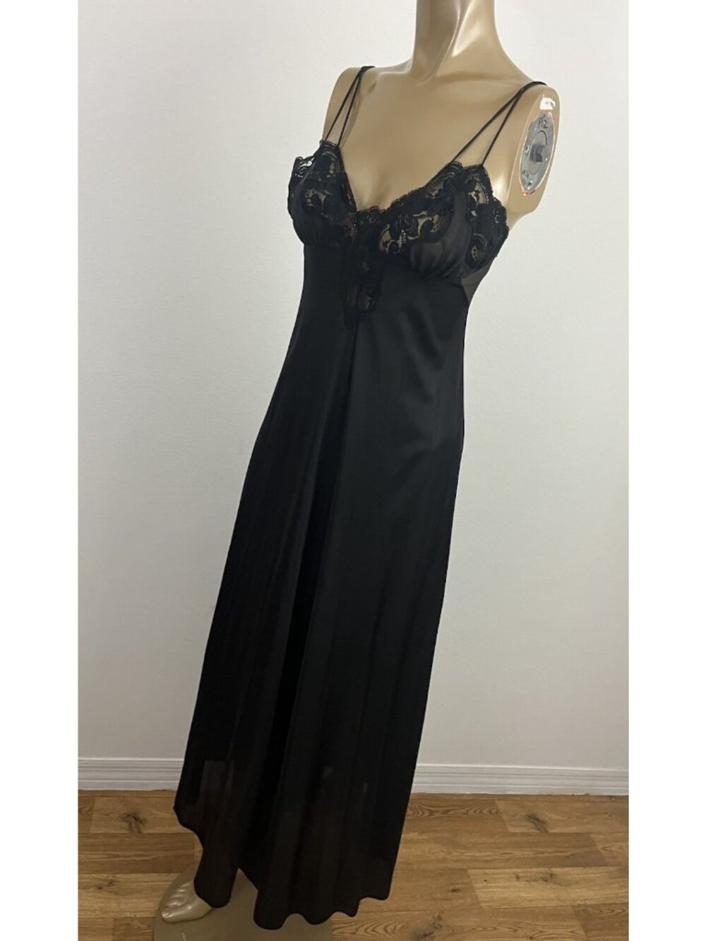 Vintage Women's Satin Babydoll Maxi Slip Dress Nightgown Whimsigoth Goth Grunge